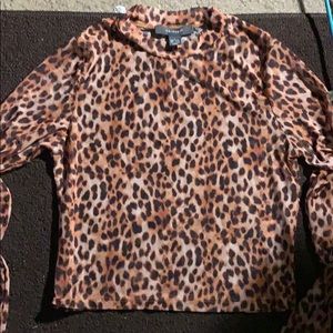 Semi sheer leopard shirt